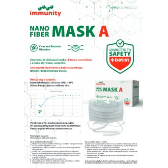 Nanovláknová obličejová rouška s úvazky