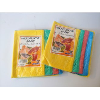 Sáček mikrotenový na odtrhovací liště 20x30cm,­ barevný MIX,­ balení 4x25 ks