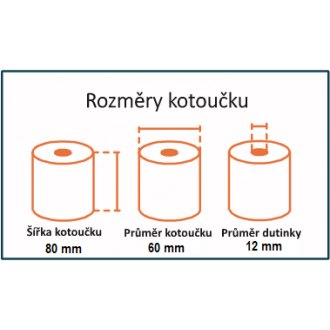 Pokladní termo kotoučky 80/60mm,&shy; cca 40 bm,&shy; 10 roliček